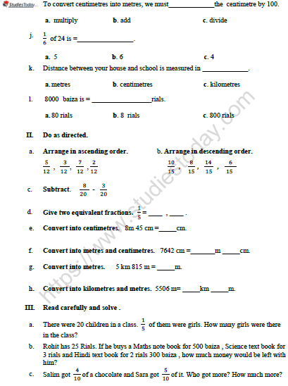 Kv Question Paper Class 3 Maths Pt 2 Kendriya Vidyalaya Question Kvs 